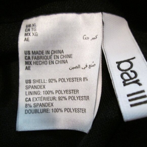 Bar III Ribbed Lace-Back Swimsuit Black NWT Sz XL - Picture 9 of 11